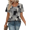 image:imageWIHOLL Women T Shirts Pleated Short Sleeve Tops Business Casual BlousesPrint 09