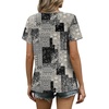 image:imageWIHOLL Women T Shirts Pleated Short Sleeve Tops Business Casual BlousesPrint 09