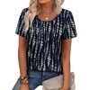 image:imageWIHOLL Women T Shirts Pleated Short Sleeve Tops Business Casual BlousesPrint 10
