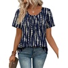 image:imageWIHOLL Women T Shirts Pleated Short Sleeve Tops Business Casual BlousesPrint 10
