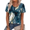 image:imageWIHOLL Women T Shirts Pleated Short Sleeve Tops Business Casual BlousesPrint 12