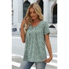 image:imageWIHOLL Women T Shirts Pleated Short Sleeve Tops Business Casual BlousesPrint 13