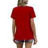 image:imageWIHOLL Women T Shirts Pleated Short Sleeve Tops Business Casual BlousesRed