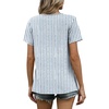 image:imageWIHOLL Women T Shirts Pleated Short Sleeve Tops Business Casual BlousesStriped Print 02