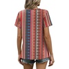 image:imageWIHOLL Women T Shirts Pleated Short Sleeve Tops Business Casual BlousesStriped Print 03