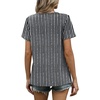 image:imageWIHOLL Women T Shirts Pleated Short Sleeve Tops Business Casual BlousesStriped Print 04