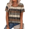 image:imageWIHOLL Women T Shirts Pleated Short Sleeve Tops Business Casual BlousesStriped Print
