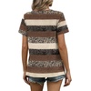 image:imageWIHOLL Women T Shirts Pleated Short Sleeve Tops Business Casual BlousesStriped Print