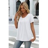 image:imageWIHOLL Women T Shirts Pleated Short Sleeve Tops Business Casual BlousesWhite