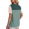 image:imageWIHOLL Womens Fashion 2026 Color Block Shirts Short Sleeve Knitted Summer Fall Tops Casual TrendyBeige Green