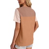 image:imageWIHOLL Womens Fashion 2026 Color Block Shirts Short Sleeve Knitted Summer Fall Tops Casual TrendyBeige Khaki