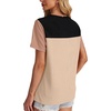 image:imageWIHOLL Womens Fashion 2026 Color Block Shirts Short Sleeve Knitted Summer Fall Tops Casual TrendyBlack