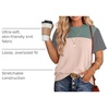 image:imageWIHOLL Womens Fashion 2026 Color Block Shirts Short Sleeve Knitted Summer Fall Tops Casual TrendyGreen