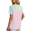 image:imageWIHOLL Womens Fashion 2026 Color Block Shirts Short Sleeve Knitted Summer Fall Tops Casual TrendyPink Blue