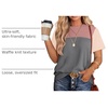 image:imageWIHOLL Womens Fashion 2026 Color Block Shirts Short Sleeve Knitted Summer Fall Tops Casual TrendyPink Gray