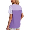 image:imageWIHOLL Womens Fashion 2026 Color Block Shirts Short Sleeve Knitted Summer Fall Tops Casual TrendyPurple2