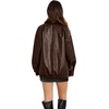 image:imageWIHOLL Womens Leather Jackets Faux Suede Oversized Fall Motorcycle Coats Fashion Winter Outfits Clothes Y2k TopsBrown