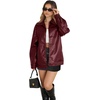 image:imageWIHOLL Womens Leather Jackets Faux Suede Oversized Fall Motorcycle Coats Fashion Winter Outfits Clothes Y2k TopsRed