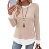 image:imageWIHOLL Womens Long Sleeve Shirts Fall Outfits Lightweight Sweaters 2026Apricot
