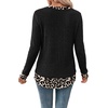 image:imageWIHOLL Womens Long Sleeve Shirts Fall Outfits Lightweight Sweaters 2026Black  Leopard Print
