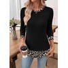 image:imageWIHOLL Womens Long Sleeve Shirts Fall Outfits Lightweight Sweaters 2026Black  Leopard Print