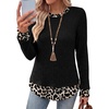 image:imageWIHOLL Womens Long Sleeve Shirts Fall Outfits Lightweight Sweaters 2026Black  Leopard Print