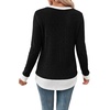 image:imageWIHOLL Womens Long Sleeve Shirts Fall Outfits Lightweight Sweaters 2026Black  White
