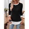 image:imageWIHOLL Womens Long Sleeve Shirts Fall Outfits Lightweight Sweaters 2026Black  White