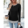 image:imageWIHOLL Womens Long Sleeve Shirts Fall Outfits Lightweight Sweaters 2026Blackstriped