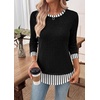 image:imageWIHOLL Womens Long Sleeve Shirts Fall Outfits Lightweight Sweaters 2026Blackstriped