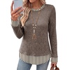 image:imageWIHOLL Womens Long Sleeve Shirts Fall Outfits Lightweight Sweaters 2026Khakistriped