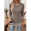 image:imageWIHOLL Womens Long Sleeve Shirts Fall Outfits Lightweight Sweaters 2026Khakistriped