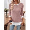 image:imageWIHOLL Womens Long Sleeve Shirts Fall Outfits Lightweight Sweaters 2026Pink