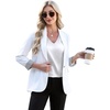 image:imageWIHOLL Womens Satin Summer Tops Cap Short Sleeve Blouses V Neck Shirts Business Casual Outfits Fashion Clothing 2026All White