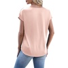 image:imageWIHOLL Womens Satin Summer Tops Cap Short Sleeve Blouses V Neck Shirts Business Casual Outfits Fashion Clothing 2026Champagne