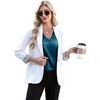 image:imageWIHOLL Womens Satin Summer Tops Cap Short Sleeve Blouses V Neck Shirts Business Casual Outfits Fashion Clothing 2026Peacock Blue