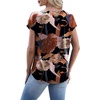 image:imageWIHOLL Womens Satin Summer Tops Cap Short Sleeve Blouses V Neck Shirts Business Casual Outfits Fashion Clothing 2026Printed Begonia