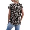 image:imageWIHOLL Womens Satin Summer Tops Cap Short Sleeve Blouses V Neck Shirts Business Casual Outfits Fashion Clothing 2026Stylish Leopard