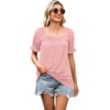 image:imageWIHOLL Womens Short Sleeve Square Neck Summer Tops Dressy Casual Blouses Trendy Clothes 2026A  Pink Stripe