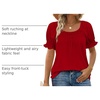 image:imageWIHOLL Womens Short Sleeve Square Neck Summer Tops Dressy Casual Blouses Trendy Clothes 2026A  Red