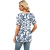 image:imageWIHOLL Womens Short Sleeve Square Neck Summer Tops Dressy Casual Blouses Trendy Clothes 2026B  Blue Floral Print