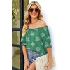 image:imageWIHOLL Womens Short Sleeve Square Neck Summer Tops Dressy Casual Blouses Trendy Clothes 2026B  Mint Green Print