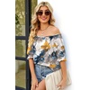 image:imageWIHOLL Womens Short Sleeve Square Neck Summer Tops Dressy Casual Blouses Trendy Clothes 2026B  Print a