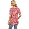 image:imageWIHOLL Womens Short Sleeve Square Neck Summer Tops Dressy Casual Blouses Trendy Clothes 2026B  Red White Floral