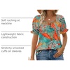 image:imageWIHOLL Womens Short Sleeve Square Neck Summer Tops Dressy Casual Blouses Trendy Clothes 2026B  Tropical Print