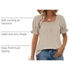 image:imageWIHOLL Womens Short Sleeve Square Neck Summer Tops Dressy Casual Blouses Trendy Clothes 2026Brown Geometric Print
