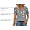 image:imageWIHOLL Womens Short Sleeve Square Neck Summer Tops Dressy Casual Blouses Trendy Clothes 2026Floral Grey