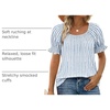 image:imageWIHOLL Womens Short Sleeve Square Neck Summer Tops Dressy Casual Blouses Trendy Clothes 2026White Blue Stripes