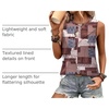 image:imageWIHOLL Womens Sleeveless Summer Crewneck Loose Fit Tank TopsGraphic Plaid Brown
