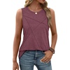image:imageWIHOLL Womens Sleeveless Summer Crewneck Loose Fit Tank TopsWine Red